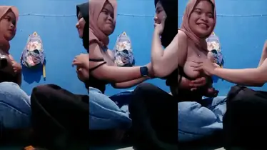 Bokep Jilbab Mainin Toket Teman Saling Remas Kost